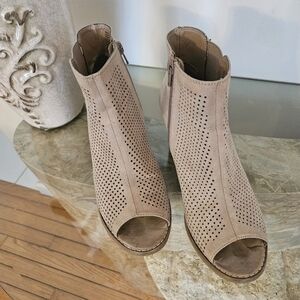 Sonoma Kohl's Taupe Perforated Peep-Toe Bootie